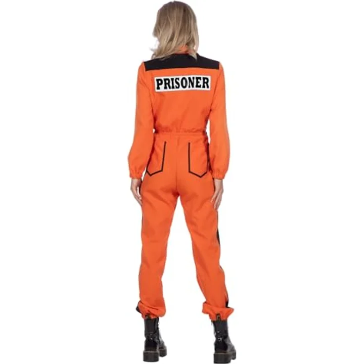 WILBERS & WILBERS 4702 Gefängnis Overall Damen, orange, Einteiler mit sportlichen Details und authentischer Verarbeitung für Karneval und Mottopartys – Bild 3