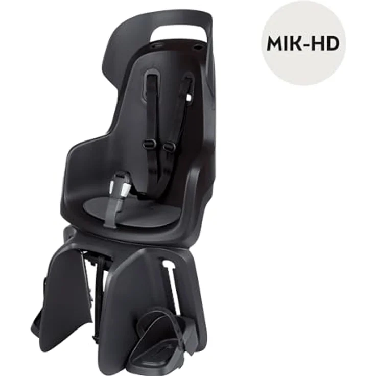 Bobike GO MAXI, Fahrradkinderrückbank mit MIK-HD Gepäckträgerhalterung für 26“ bis 29“ Fahrräder, Urban Schwarz, max. 15 kg, TÜV GS zertifiziert – Bild 5