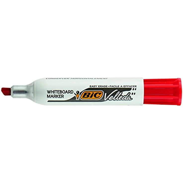 BIC Velleda 1781 Whiteboard Marker, 4er Pack mit Keilspitze, abwischbar, Aluminium-Gehäuse, schwarz, blau, rot, grün – Bild 6