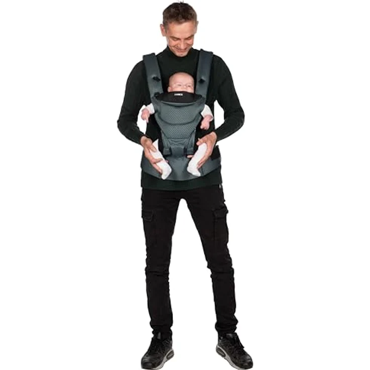 Dooky Babytrage Urban Comfort, ergonomische Trage für 3,5 bis 15 kg, faltbar, Grey Sapphire – Bild 18