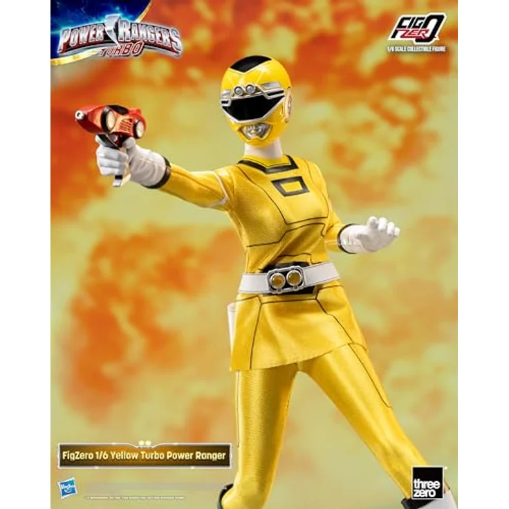 THREEZERO Power Rangers Turbo FigZero Actionfigur 1/6 Yellow Turbo Ranger, 30 cm, mit austauschbaren Teilen und Zubehör – Bild 2
