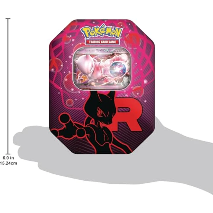 Pokémon Tin-Box Team Rocket – Mewtu-ex mit 1 holografischer Promokarte & 4 Boosterpacks – Bild 4