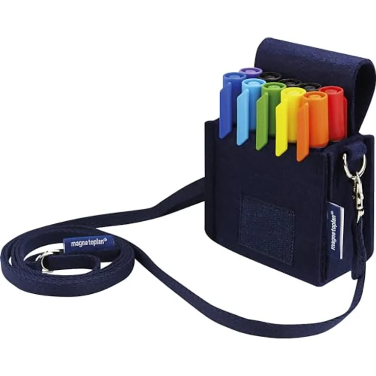 magnetoplan Marker-Holster ecoAware, 110 x 150 mm, Dunkelblau, mit Schultergurt und Gürtelschlaufe, IF Design Award 2022