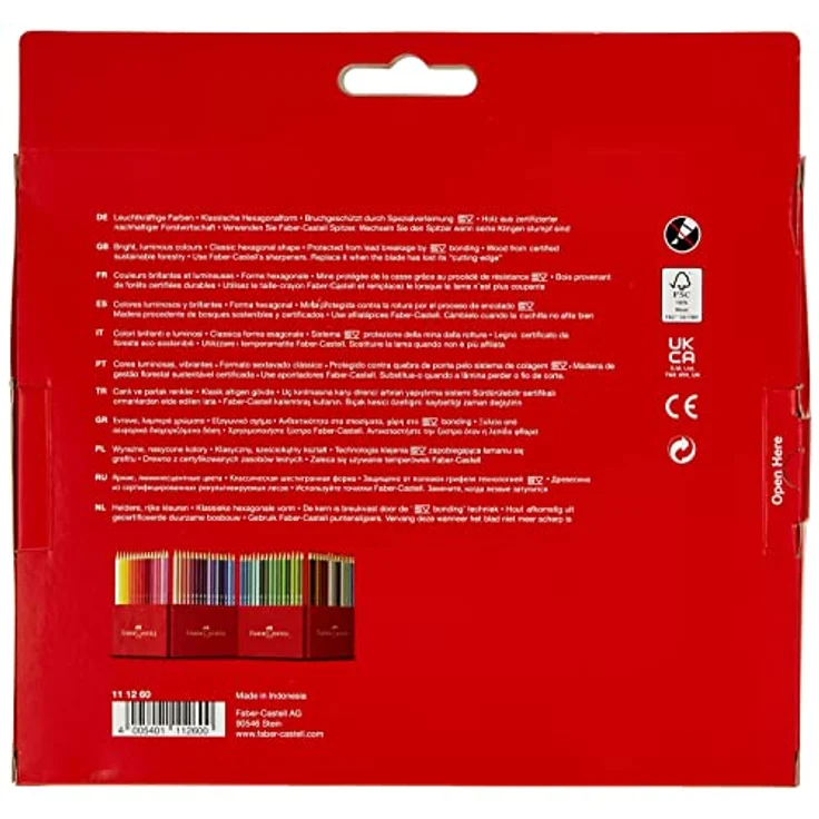 Faber-Castell 111260 - Buntstifte Set Castle, 60-teilig, hexagonal, bruchsicher, für Kinder und Erwachsene – Bild 2
