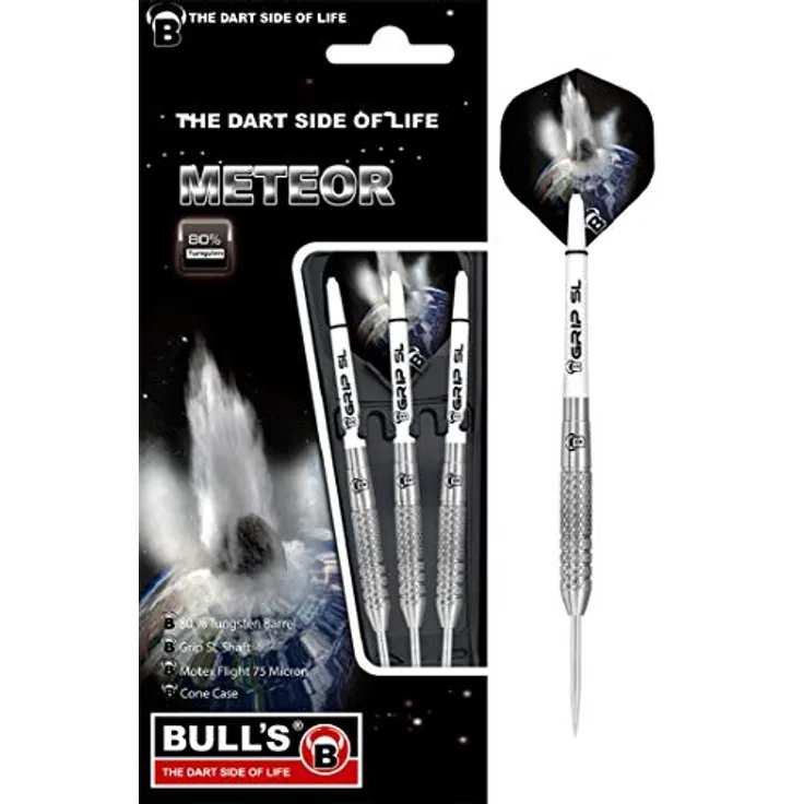 BULL'S Meteor Mt8 Steel Dart 24g, Silber/Wei&szlig,
