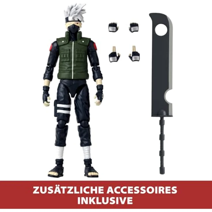 Bandai Anime Heroes Kakashi Hatake Figur 17 cm, Gelenkige Actionfigur aus Naruto Shippuden mit Zubehör, Offizielle Lizenz – Bild 5