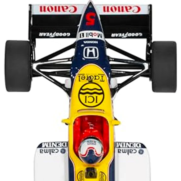Scalextric C4508 1:32 Williams FW11B 1987 B.GP Mansell HD Slotcar - Rennbahnauto mit integrierter Fahrerfigur, für Digitalrennbahnen umrüstbar, robust - blau – Bild 5