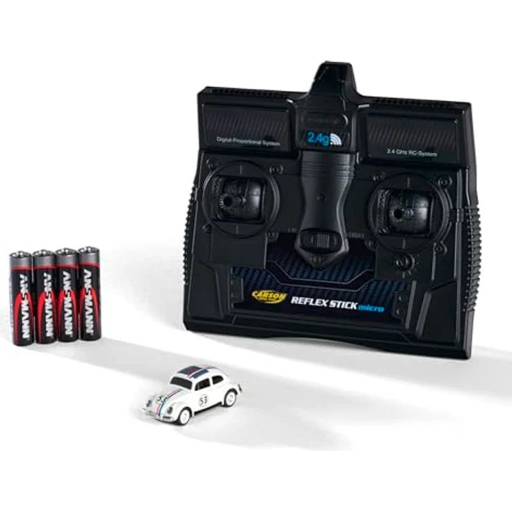 Carson 500504153 1:87 VW Beetle Rallye 2.4G 100% RTR - Fahrfertiges Modell, RC Auto, H0 Auto,RC Modell,Diorama Fahrzeug – Bild 1