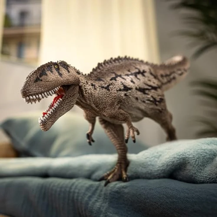 Schleich Carcharodontosaurus (15048), beweglicher Dinosaurier mit steingrauer Echsenhaut und dynamischer Pose, 33 x 8 x 13 cm – Bild 2