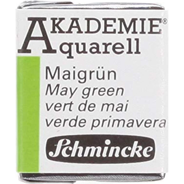 Schmincke AKADEMIE® Aquarell, feine Künstler-Aquarellfarbe Maigrün 16 552 044, halbes Näpfchen, vegane Wasserfarbe mit hoher Lichtechtheit – Bild 4