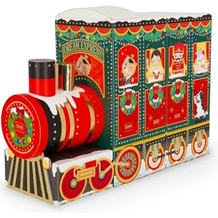 Legami Adventskalender 2025, 24 Überraschungen mit limitiertem löschbarem Stift, wiederverwendbar, langlebig, mit Folien- und Glitzerdetails, 33 x 39 x 6,7 cm