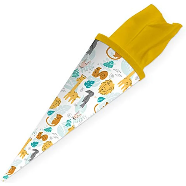 itenga Geschwisterschultüte 35cm Tiere Tiermuster Geschenkverpackung Schultüte Zuckertüte Filzverschluss Kinder Erwachsene (Afrikanische Tiere) – Bild 2