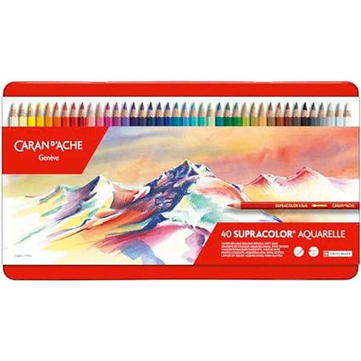 Caran d'Ache 3888.34 Supracolor Soft Pencils - Assorted Colours (Tin of 40), 1 Stück (40er Pack) – Bild 1