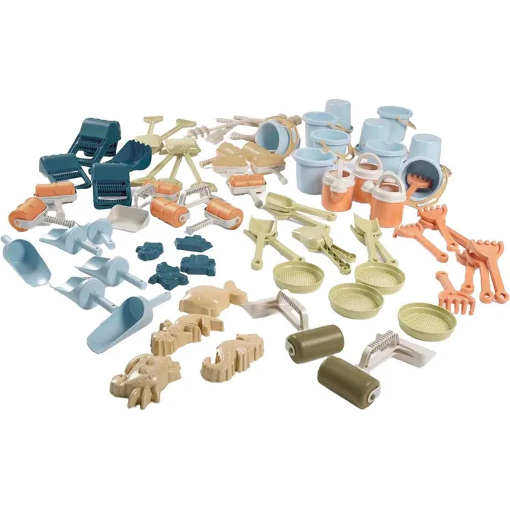 dantoy 6990 BIO Sand Set, 76 Teile aus biobasiertem Kunststoff, spülmaschinenfest, für Kinder ab 2 Jahren