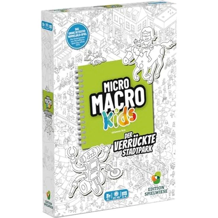 Edition Spielwiese MicroMacro Kids: Der verrückte Stadtpark, Familienspiel für 1–4 Spieler ab 6 Jahren, fördert Teamarbeit und Kreativität