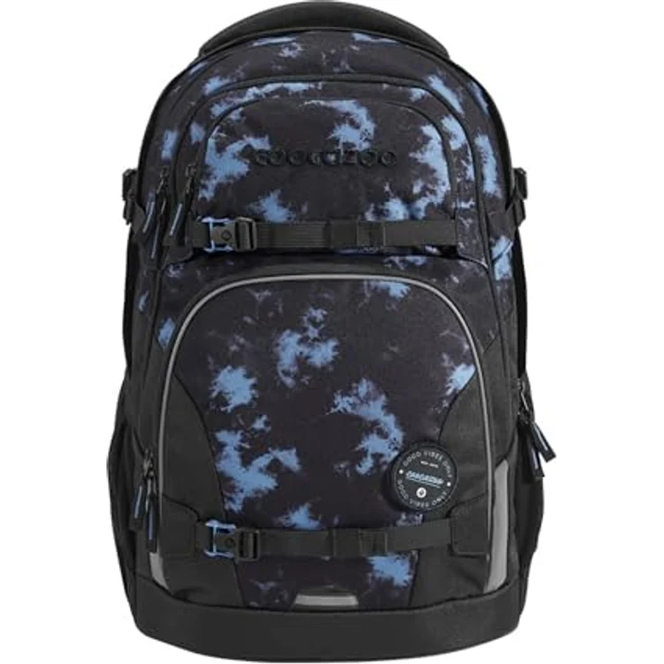 Coocazoo Schulrucksack Porter „Midnight Dust”, ergonomischer Tornister, höhenverstellbar, 30-35 Liter Stauraum, schwarz-blau, mit Brust- und Hüftgurt, ab der 3. Klasse – Bild 1