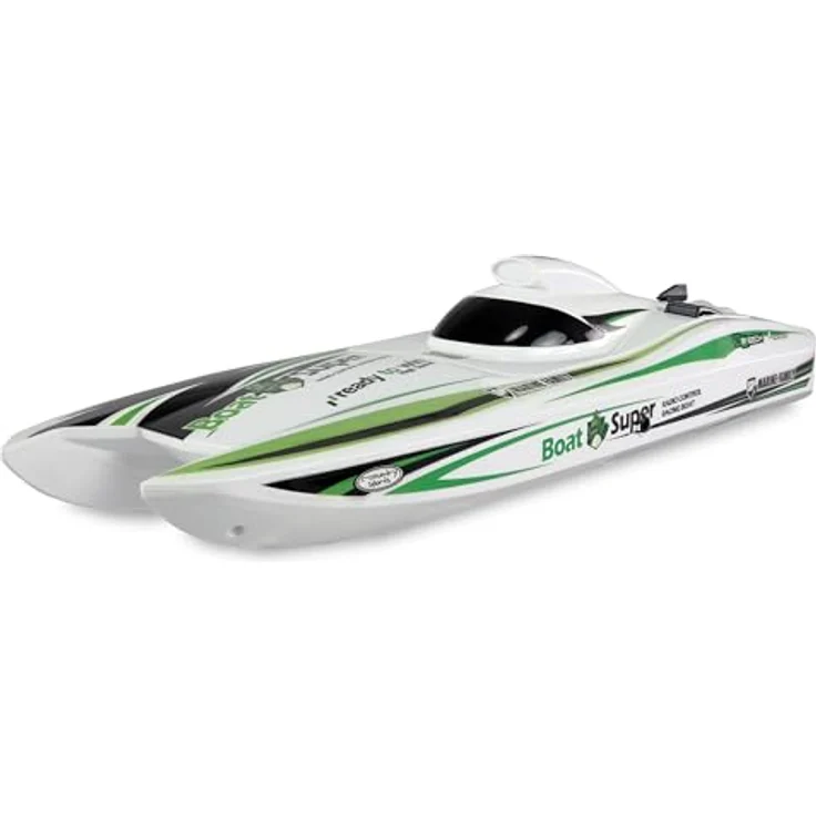 Amewi Katamaran Jetboot Green Arrow, Brushless Speedboot mit 30 km/h Höchstgeschwindigkeit, RTR-Set – Bild 2