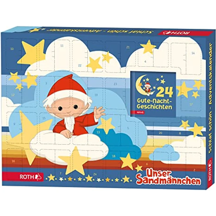 ROTH Schlaf schön Adventskalender - Sandmann, mit im Dunkeln leuchtenden Aufklebern und Gute-Nacht-Geschichten – Bild 2