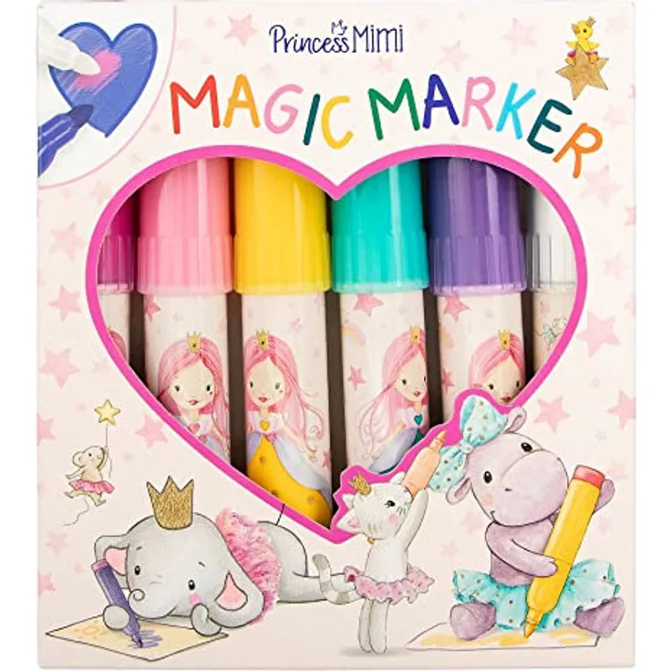 Depesche Princess Mimi Filzstifte, Magische 6er Packung mit bunten Farben