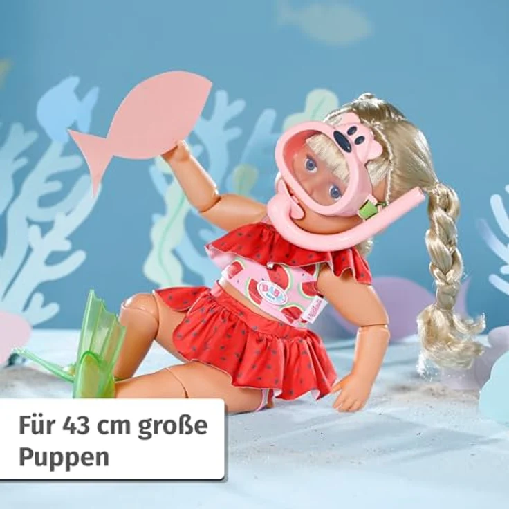 Baby Born Puppenkleidung Tauchspaß, 43 cm - Bikini, Taucherbrille und Schwimmflossen, blau – Bild 6