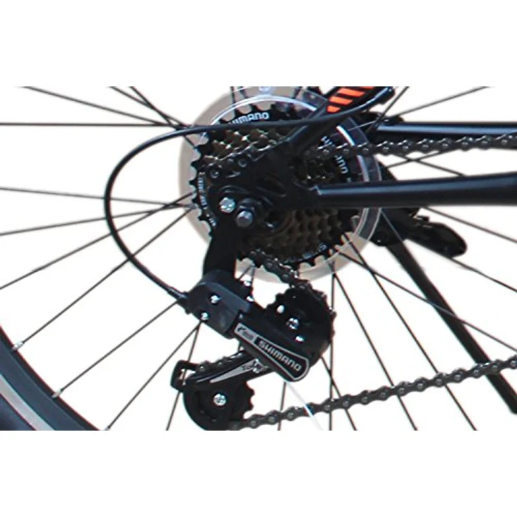 Talson 24 Zoll Mountainbike Fahrrad mit Gabelfederung & Beleuchtung 21-Gang Shimano FSTR Grün – Bild 2