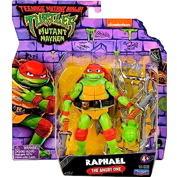TEENAGE MUTANT NINJA Turtles Raphael Basic Figure, 11,4 cm bewegliche Sammelfigur mit Doppel-Sais und Zubehör – Bild 5