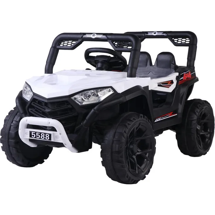 BoGi Elektro-Kinderbuggy BJNA5588, 12V mit 4x38W Motoren, Schaukelfunktion, Musik & LED in Pink, Rot oder Weiß