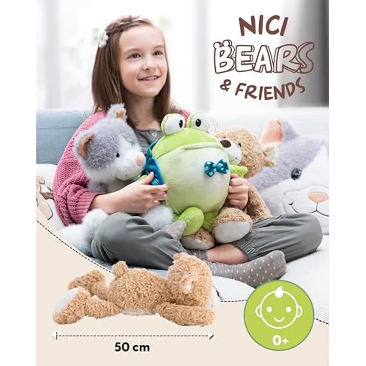 NICI Kuscheltier Bär Finni 50cm - karamell, supersoftes Plüschtier mit weißen Akzenten, perfekt zum Kuscheln und Spielen für Kinder & Erwachsene, tolle Geschenkidee - 62964 – Bild 2