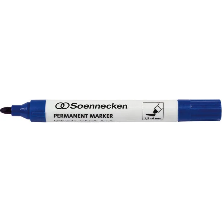 Soennecken Permanentmarker 3105, 4mm Rundspitze, blau, wasserfest und schnelltrocknend
