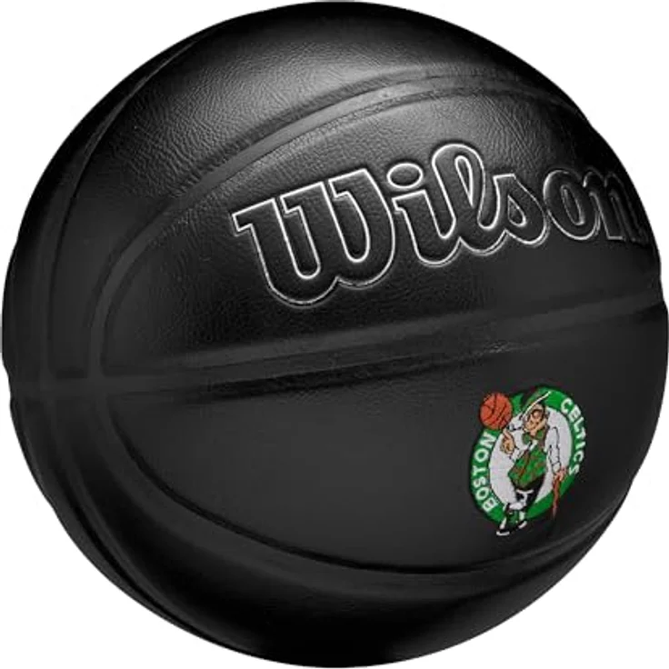 Wilson Boston Celtics NBA Basketball, Lederverbundstoff mit gesticktem Mannschaftswappen für Innenbereich – Bild 2