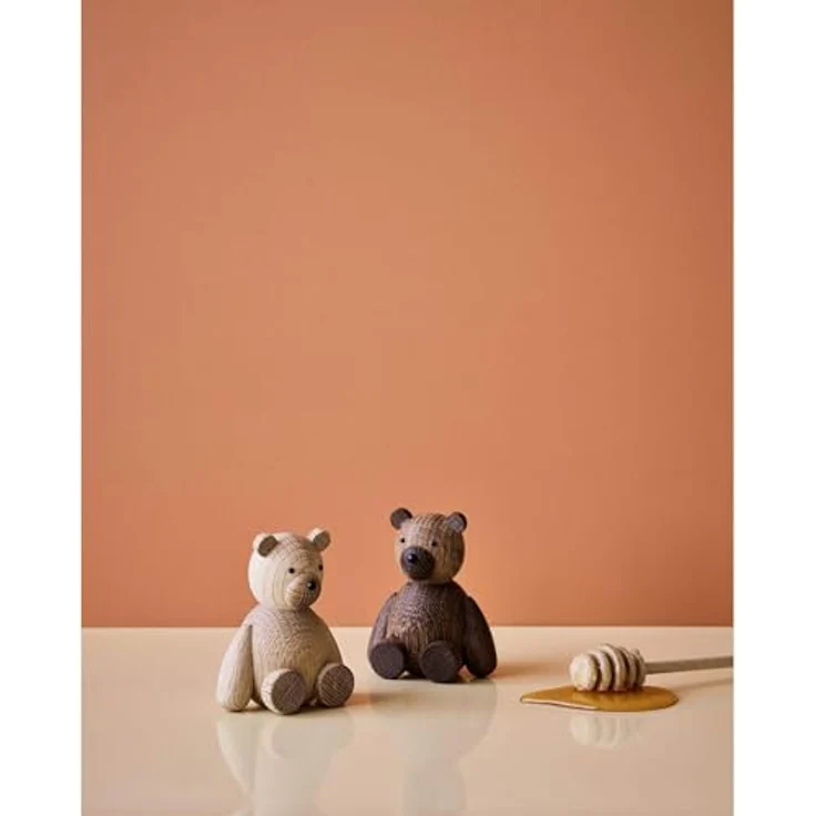 Lucie Kaas Skjode Teddybär Holzfigur, 9cm aus Eichenholz, braun, handgefertigt – Bild 2