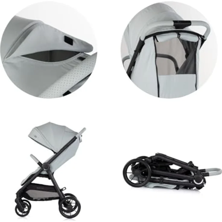 Chipolino Ultera Buggy, klappbar mit Federung, 5-Punkt-Sicherheitsgurt und Hinterradbremse, türkis – Bild 4