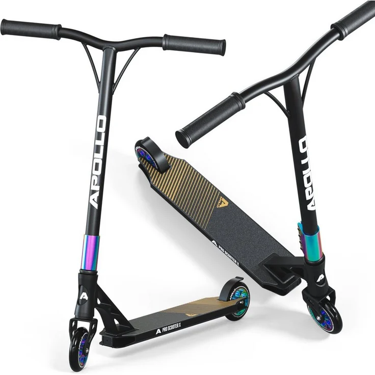 Apollo Stuntscooter Stunt Scooter Genesis X Pro - High End Stuntscooter, Profi Trick Roller mit 120mm Alu Core Wheels Kickscooter, schwarz – Bild 1