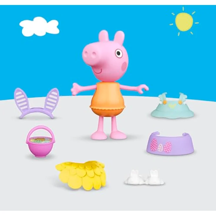 Peppa Pig PEP Peppa Wutz Frühlingszeit Anziehspaß, Anziehfigur-Set mit 15 cm Figur und 6 frühlingshaften Accessoires, geeignet ab 3 Jahren – Bild 6
