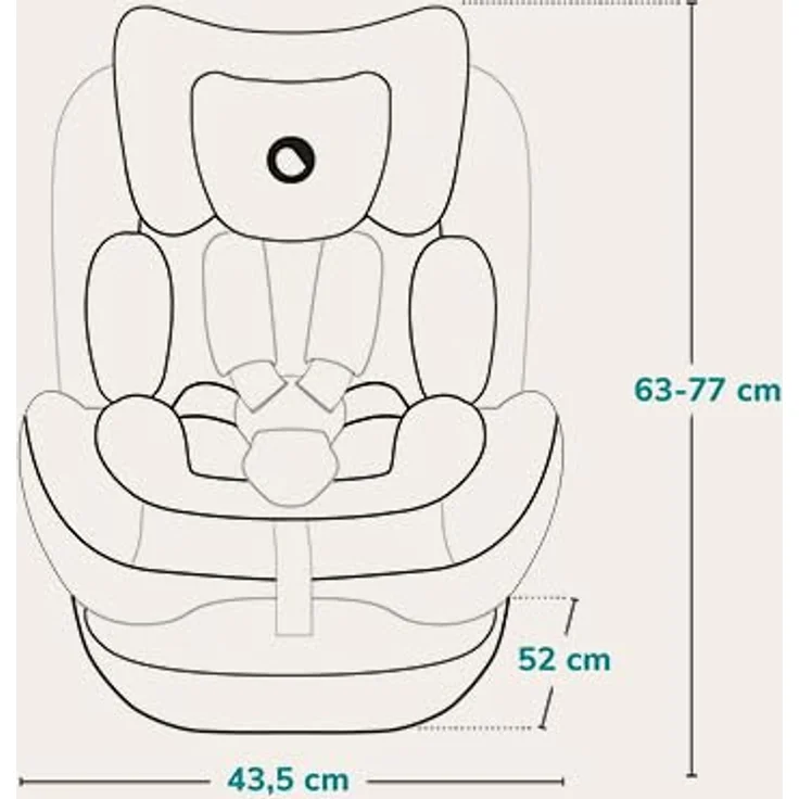 lionelo Autokindersitz LAVENDER I-SIZE, i-Size/9-36kg/ISOFIX/Breiter Einstellbereich, blau – Bild 10