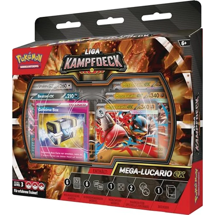 Nintendo Pokémon League Battle Deck Mega Lucario EX, 60 Karten, inklusive Würfel und Deckbox – Bild 3