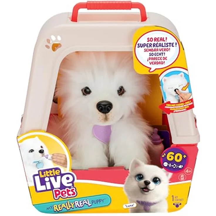 Little Live Pets My Really Real Puppy – Luna, interaktiver Welpe mit 60+ Geräuschen/Reaktionen, inklusive Deluxe-Transportbox, für Kinder ab 5 Jahren – Bild 2