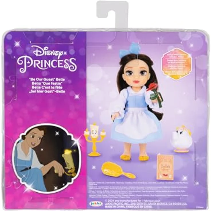 Jakks Pacific Disney Princess Bella Geschenkset, 15 cm Puppe mit Zubehör, gelb, One Size – Bild 7