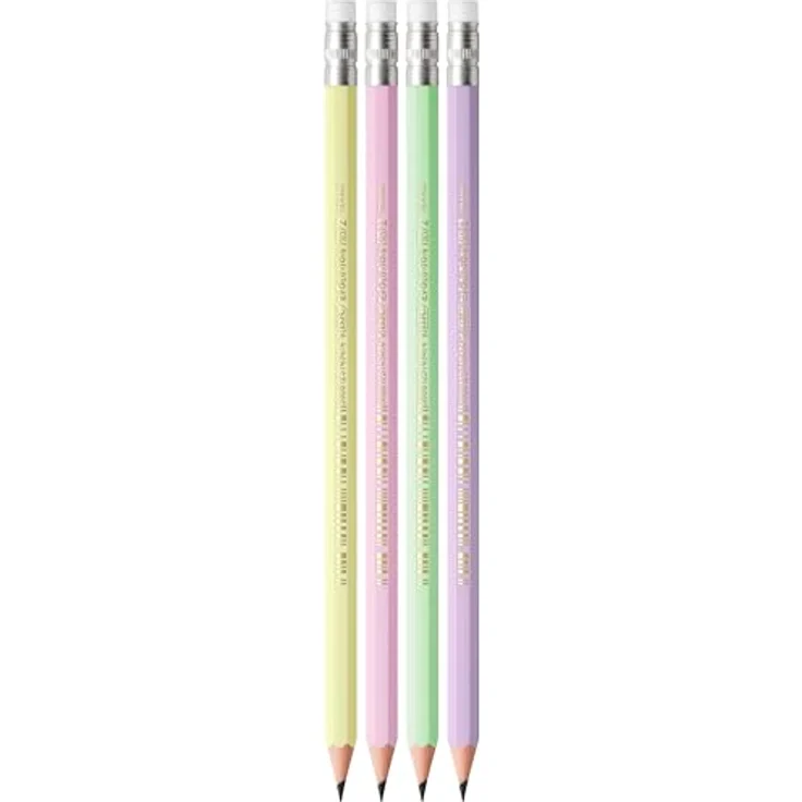 BIC Evolution Pastell Graphitstifte mit Radiergummi und stoßfester HB-Mine – 4 verschiedene Schaftfarben, 12 Stück – Bild 2