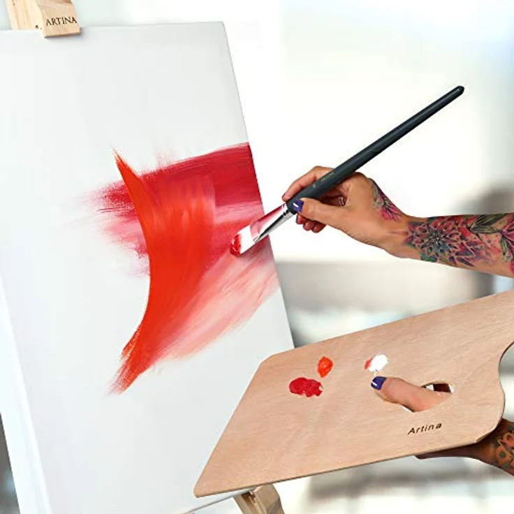 Artina FSC® Keilrahmen 5er Set Akademie 20x20 cm – Leinwand Set Maltuch aus 100% Baumwolle Leinwände 280 g/m² - Keilrahmenset Leinwand zum Bemalen für Acryl-, Aquarell-, Ölfarbe uvm – Bild 5