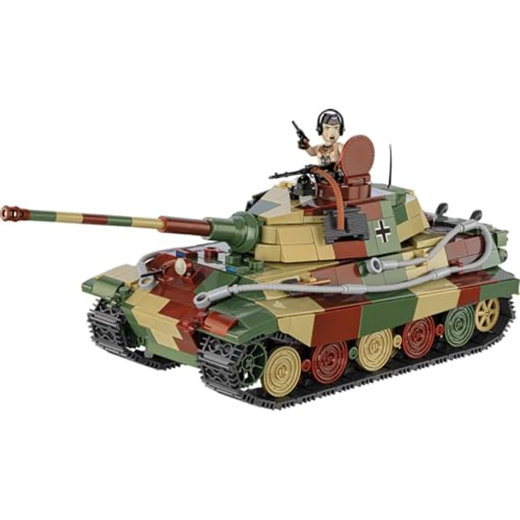 COBI 3113 - Historical Collection - Panzer VI Ausf. Königstiger - Neu, 802 hochwertige Elemente, abnehmbares Mini-Motormodell, inkl. Figur, 1:35 Maßstab, klar strukturierte Anleitung – Bild 1