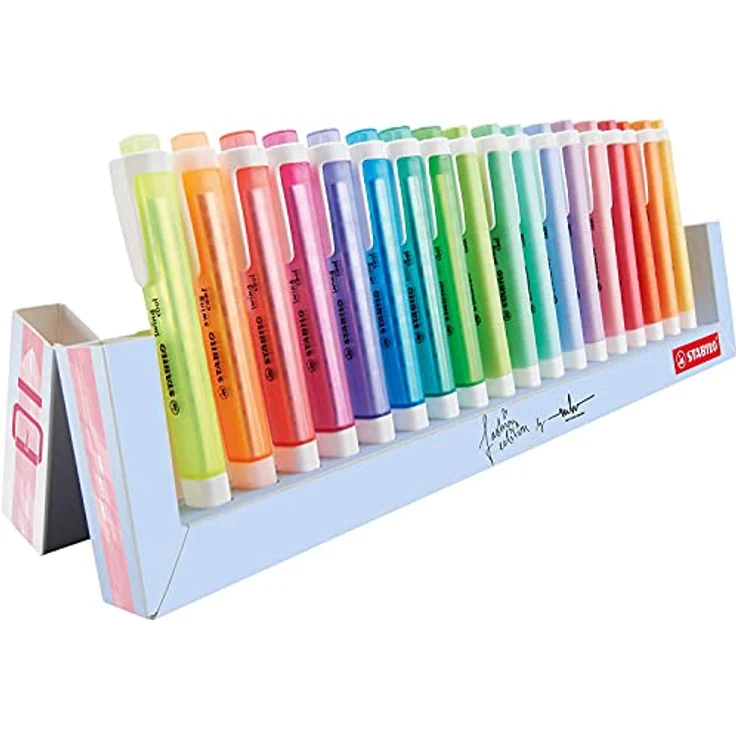 Textmarker - STABILO swing cool - 18er Tischset - mit 18 verschiedenen Farben, 8 Leuchtfarben und 10 Pastellfarben – Bild 3