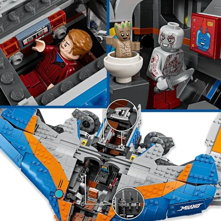 LEGO Marvel Guardians of The Galaxy: Die Milano, baubares Raumschiff-Modell mit 4 Superhelden-Minifiguren, Avengers Flieger für Weltraumabenteuer, Geschenk für Jungen und Mädchen 76286 – Bild 4