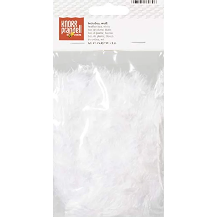 Knorr Prandell Federboa 1 m, weiß - Kostümzubehör für kreative Bastelprojekte – Bild 2