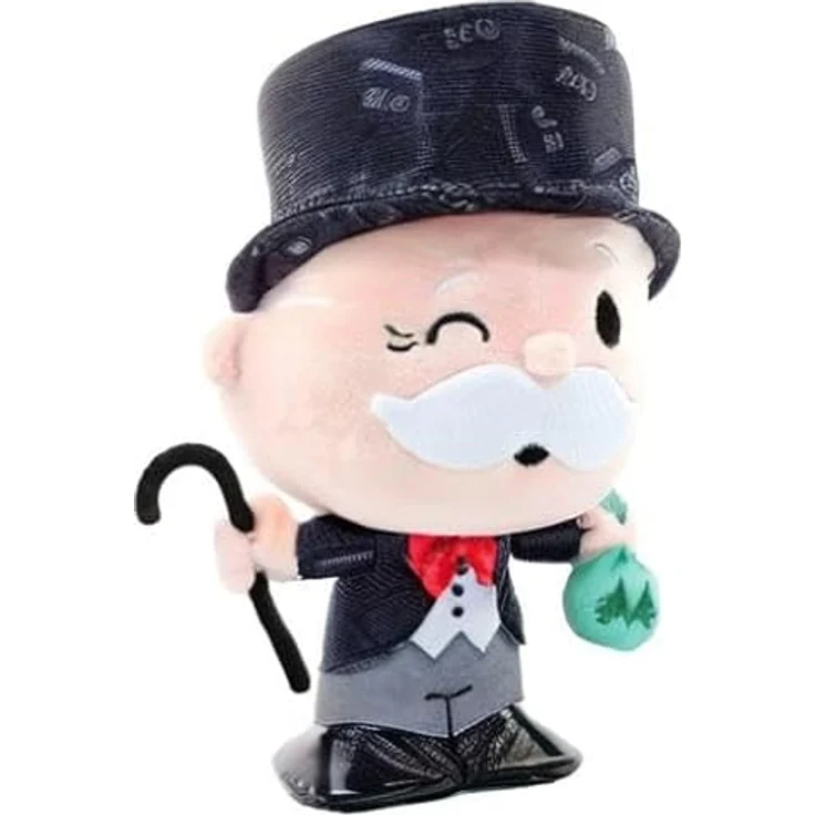 Bizak DZNR Mr. Monopoly Plüschtier, Sammleredition in Schwarz-Weiß, 18 cm, mit offizieller Lizenz – Bild 5