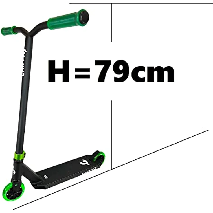 Chilli Pro Base Stunt-Scooter Park-Trick-Tret-Roller + Fantic26 Griptape (Base S H=79cm Schwarz/Grün) – Bild 3