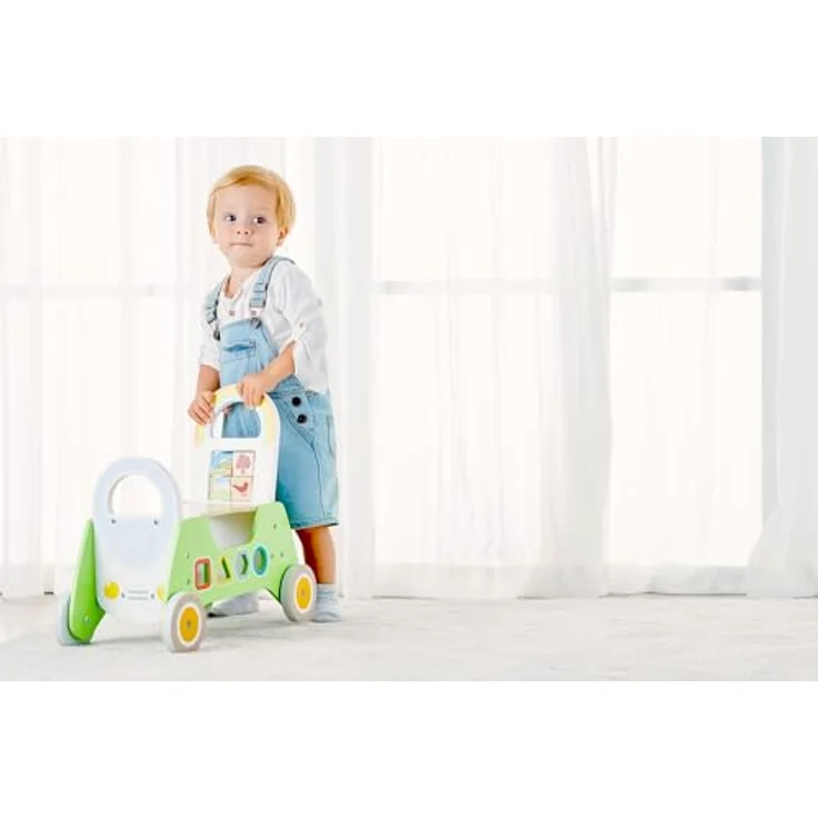 Classic World Lauflernwagen mit Puzzle, drehbaren Rädchen und Formen zum Sortieren, für motorische Fähigkeiten, bunt – Bild 3