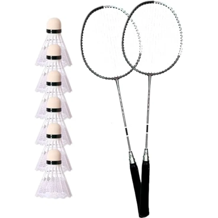 BEST SPORTING 500 XT Badminton Set, mit 2 leichten Schlägern, 3 Profi-Bällen und Tragetasche, ideal für Freizeitsport im Garten, Park oder am Strand – Bild 2