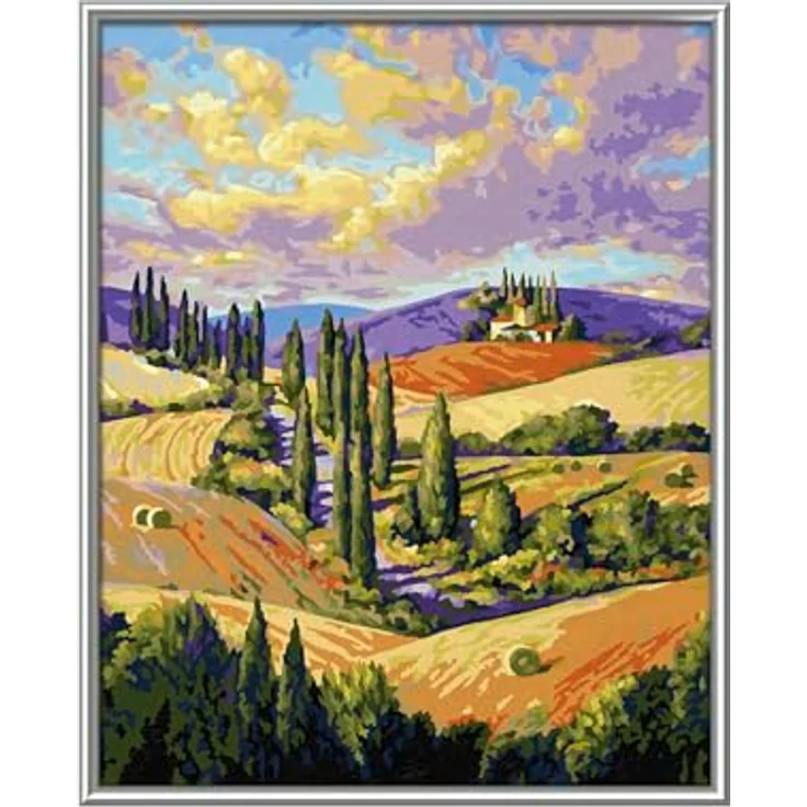 Schipper Malen nach Zahlen Meisterklasse Premium - Zypressenallee, 40 x 50 cm mit Leinenstruktur, Made in Germany – Bild 3
