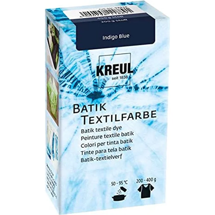 KREUL 98538 - Batik-Textilfarbe Indigo Blue, 70 g, Farbpulver zum Batiken und Färben von Textilien – Bild 1